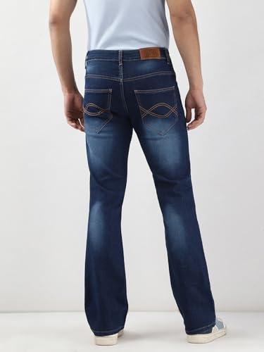 Image of Urbano Fashion Men's Stretch Fit Mid Rise Washed Bootcut Jeans Stretchable