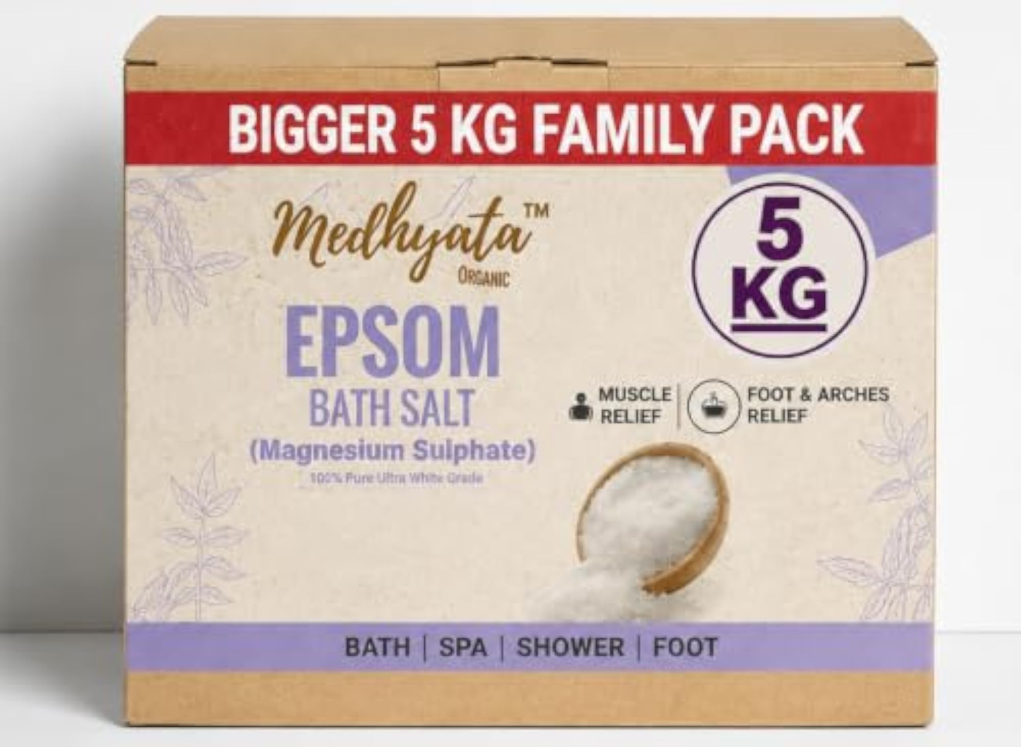 Epsom Salt for Foot Bath, Pain Relief & Relaxation
