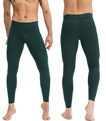 Spvise Dark Green Men's Athletic Compression Pants Cool Dry Gym Leggings Workout Tights Baselayer Running Yoga Football Basketball #TOP4