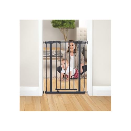 Dreambaby AVA Slimline Babyschutzgitter – sicheres & ausziehbares Druckgitter für Treppen und Hunde – 61–68 cm breit & 76 cm hoch – Anthrazit