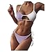 Produktbild Damen Bikini Set Klassischer Triangel RüCkenfrei Bikinioberteil Verstellbare Bademode Brasilianer Niedrige Taille Tanga Bikinihose Zweiteiliger Badeanzug