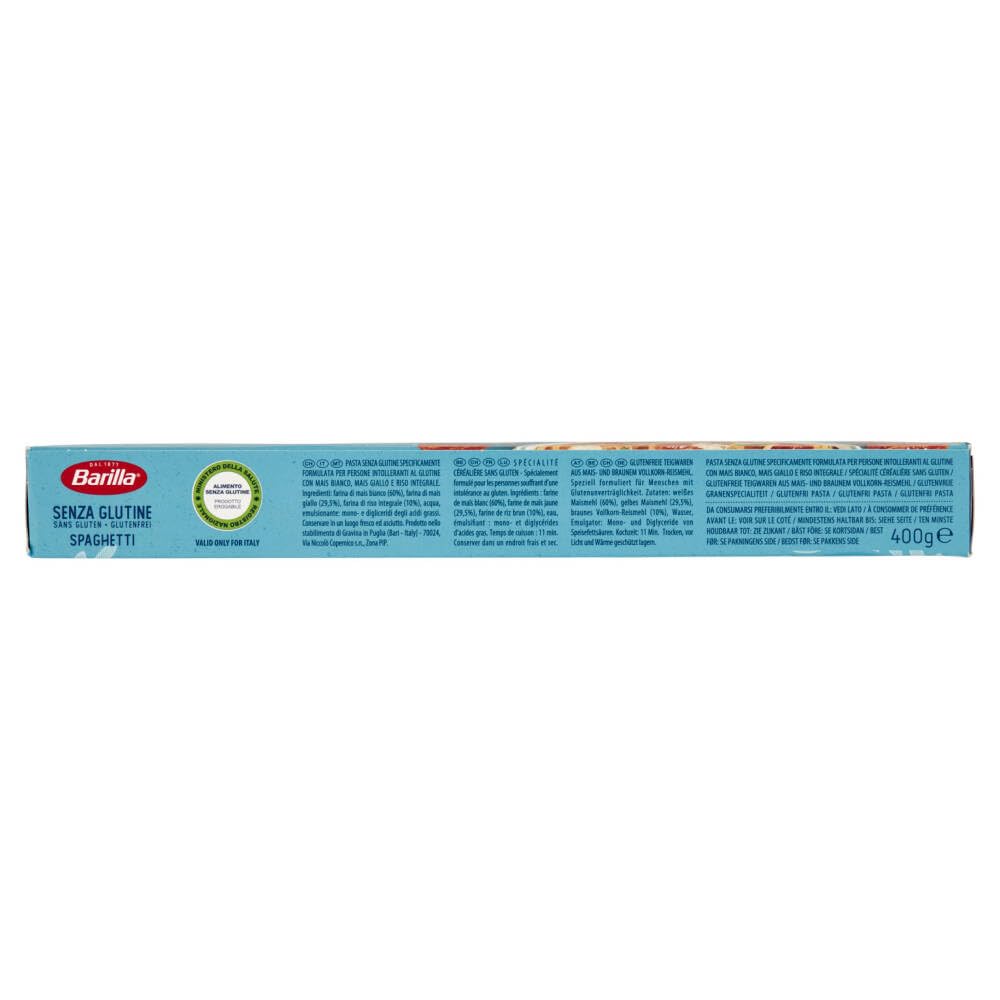 Italian Gourmet Spaghetti pasta senza glutine glutenfrei 16 x 400g | Con mais e riso integrale, vegan, laktosefrei, cottura al dente in 11, Gesamtnettogewicht 6,4 kg + Kostenlos Polpa 400g