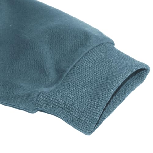 MakingDa Mens Polo Neck Sweatshirts Long Sleeve Casual Pullover Sweatshirt Solid Color Winter Warm Regular Fit Jumper Top Plain Grass Green XL