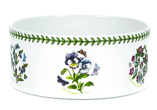 Portmeirion Botanic Garden 8-inch Soufflé Dish - Assorted Florals Motif, Porcelain Bakeware with Chip-Resistant Glaze - Oven, Microwave, Freezer, Dishwasher Safe for Everyday Use