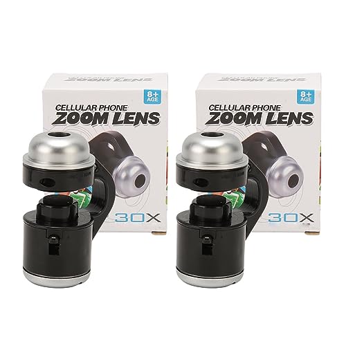 30x Zoom LED Microscope for Skin Hair Examination, Portable Clip Microscope with Built in Lighting, Clear Images, Compact & Lightweight, Compatible with Smartphone