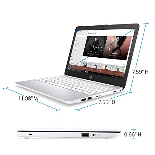 Hp Stream 11-Inch Hd Laptop, Intel Celeron N4000, 4 Gb Ram, 32 Gb Emmc, Intel Uhd, Windows 10 Home In S Mode (11-Ak0020Nr, Diamond White) (Renewed) #TOP6