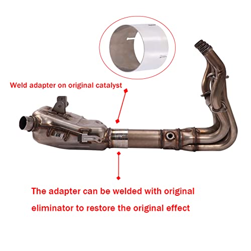 Disurazione di scarico motociclistico tubo centrale, tubo collegamento del tubo scarico motociclistico, Connettore adattatore di scarico Sostituzione del tubo di collegamento medio per Z900 2017-2021