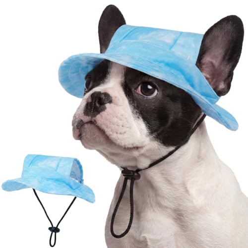 FUAMEY Dog Hat Beach Bucket Hat for Dogs with Ear Holes Summer Visor