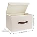 TYEERS Foldable Storage Boxes with Lids 5 Pack Fabric Storage Bins with Lids, Closet Organizers for Clothes Storage, Room Organization, Office Storage, Toys - Beige