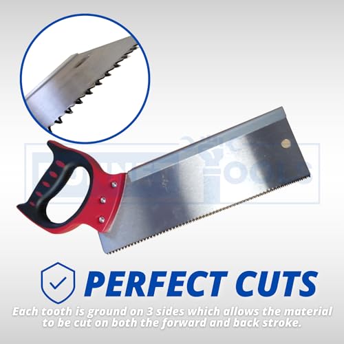 Dunnet Tools Tenon Hand Saw Fine Tooth Back Saw for Precision Woodwork and Carpentry Backsaw Handsaw with Steel Blade and Soft Grip Handle 12 Inch Joiners Tools - Image 2