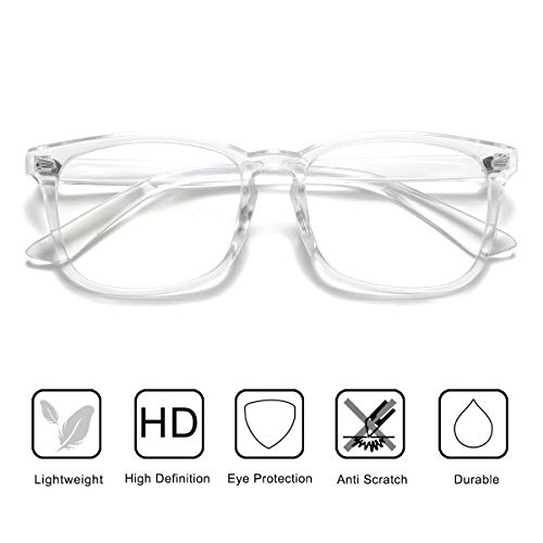 aisswzber Unisex Stylish Square Non-Prescription Eyeglasses Clear Lens Glasses - Thumbnail 4