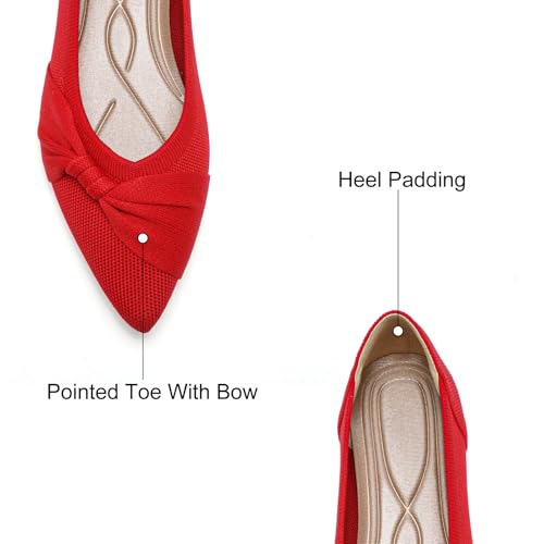 Image of HIULYCENCE Pointed Toe Flats for Women Ballet Flats | Comfortable Dressy Knit Lightweight Casual for Work Office Womens Flats