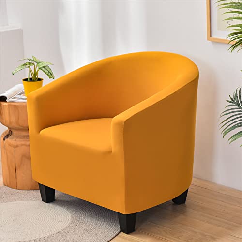 FANSU Housse de Fauteuil Cabriolet Chesterfield Extensible, Élégant Mode Couleur Unie Couverture de Fauteuil Antidérapant, Tub Chair Housse de Canapé sans Housse de Coussin (Orange)