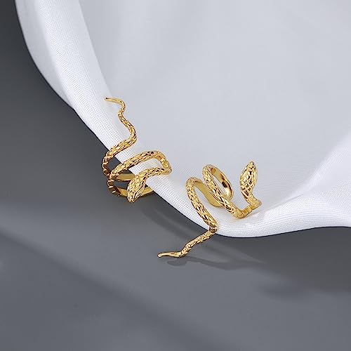 Reffeer Solid 925 Sterling Silver Snake Cuff Earrings Wraps for Women Teens Snake Crawler Cuff Earrings No Piercing3