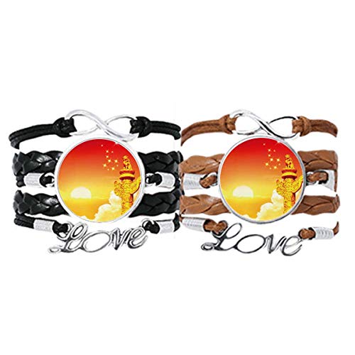 Bracelet en cuir motif astres pour un look bohème au quotidien