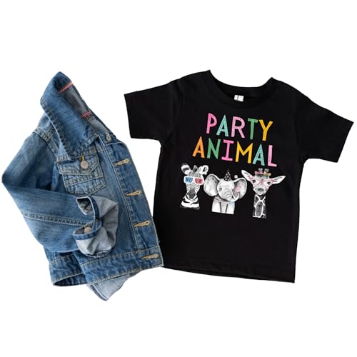 Party Animal Birthday Shirt for Toddler – Zoo Animals Design Birthday Tee, Jungle Safari Theme T-Shirt, Animal Theme Petting Zoo Outfit