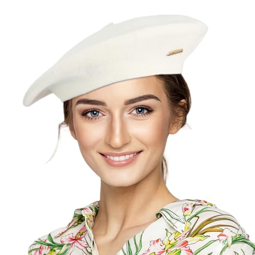 Boina clásica amarilla de lana para mujer y hombre miniatura 1