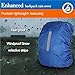 JTJIYN Waterproof Backpack Cover Rain Night Safety Light Raincover for Hiking Camping for Hiking, Camping, Traveling(Black,XXL(75-80L))