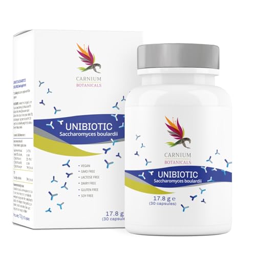 Carnium Botanicals Unibiotic Saccharomyces Boulardii – 5 Mrd. Kulturen – Kulturen Komplex – 30 Vegane Kapseln - Laktosefrei, ohne Zucker & Konservierungsstoffe