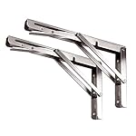 Toirxarn Folding Shelf Brackets 10 Inch, Max Load: 330Ib, Heavy Duty Stainless Steel Collapsible Bracket for DIY Space…