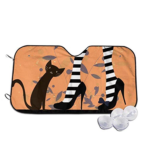 hengshiqi Windshield Sun Shade Shoes Cat Front Car Shield Window Shade Keeps Your Vehicle Cool Auto Visor Cover Protector Foldable Truck Sun Glare