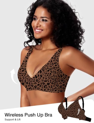 Image of Deep V Jelly Bras for Women Wireless Push Up Bralette Seamless Supportive