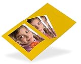Marthiesens® 100 Stück Passbildmappen für Fotos 6 x 9 cm mit Einsteckschlitz und Fototasche (ohne Passepartout) gelb