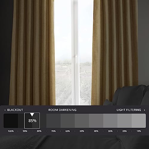 Hpd Half Price Drapes Faux Linen Room Darkening Curtains - 84 Inches Long Luxury Linen Curtains For Bedroom & Living Room (1 Panel), 50W X 84L, Butterscotch #TOP1
