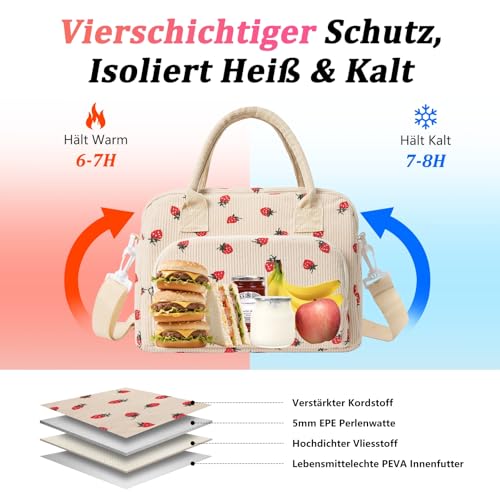 AOTM Kühltasche Klein Frauen Männer, 12L Lunchtasche mit Gurt für Arbeit – Ansicht 3