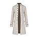 Mens Vintage Tailcoat Jacket Goth Long Steampunk Formal Gothic Victorian Frock Coat Costume for Halloween (White, S)