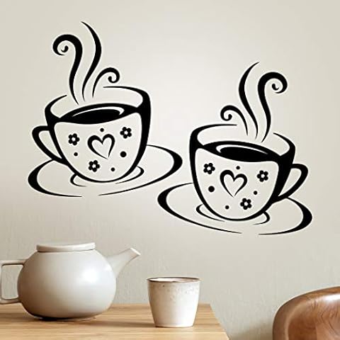 Pegatinas de pared Tazas Arte Cocina Vinilo Café Calcomanía Decoración Cover