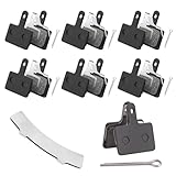6 pares de pastillas de freno para bicicleta, freno de disco para bicicleta, pastillas de freno intercambiables, con ajustador de rotor, para Shimano M515, C501, M415, M510, M375 (negro)