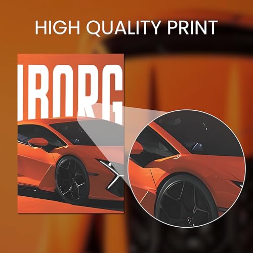 Image of Posternet Super Car Split Poster Set, 12 inch x 18 inch, Split Design Wall Decor Posters For Bedroom, Living Room, Office. (Lamborghini)