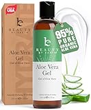 Beauty by Earth Aloe Vera Gel - USA Made with Natural & Organic Ingredients, Pure Aloe Vera Plant Gel for Face Mask, Hair & Skin with Vitamin C & E, Soothing and Cooling for Sunburn & After Sun Care