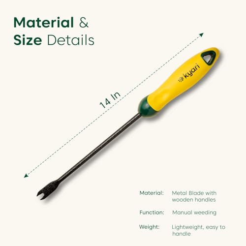 Image of Kyari Hand Weeder for Gardening | Durable Weed Remover Tool | Mini Hand Weeder for Lawn, Garden & Home Use | Rust-Resistant, Comfortable Grip