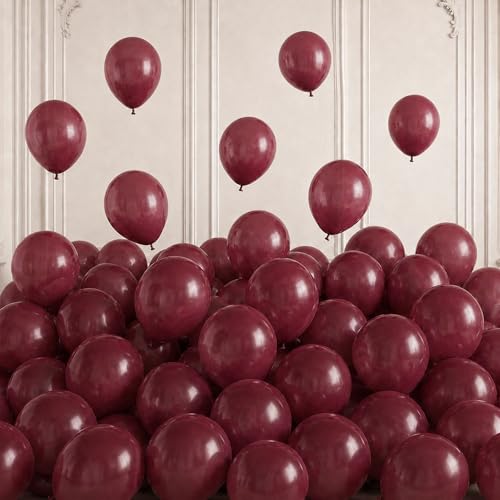 Image of Togvu Burgundy Balloons, 50Pack 5 Inch Small Mini Dark Wine Red Maroon Latex Party Balloons for Graduation Bachelorette Valentine's Day Birthday Party Decorations