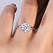 Bishilin Wedding Rings Set, White Gold Rings for Women Fashion 14K Crown Flower with Solitaire Round Moissanite 2ct Size 10.5