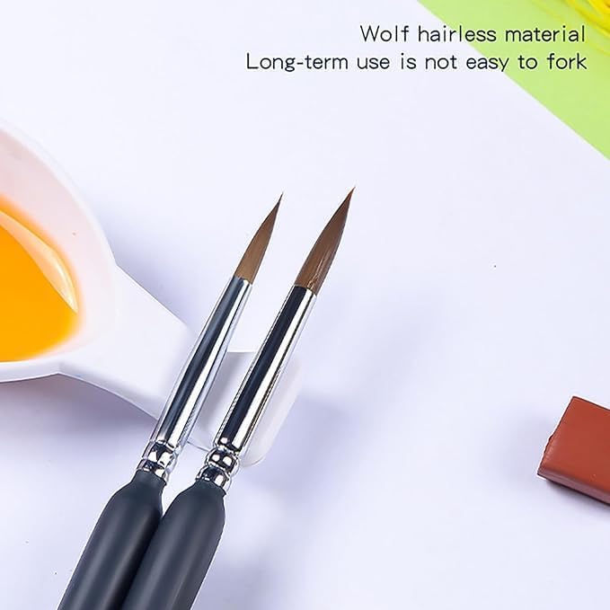 Image of Detail Paint Brushes Set with Triangular Handles,Miniature Brushes for Fine Detailing & Art Painting -Acrylic,Watercolor,Oil,Models,Figurine,Paint by Numbers Kit for Adults (Paint Brush 11 Pcs Set)
