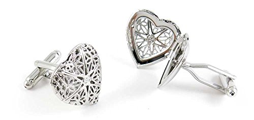 1 Par de Mancuernillas para Hombre con Diseño Hueco de Corazón miniatura 1