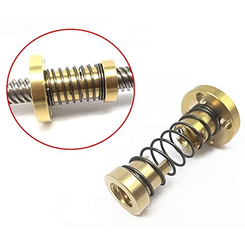 Lysee 3D Printer Parts & Accessories - Elimination Gap Thrseaded Rod Lead Screw Spring Loaded 3D Printer Parts DIY Motor T8 Anti Backlash Brass Nut - (Color: Lead 8mm)