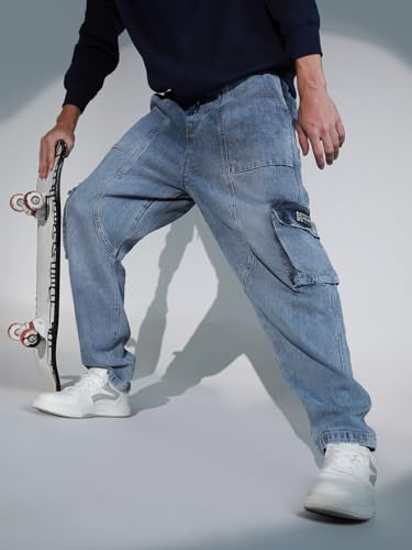 Image of Hubberholme Men's Loose Fit Cargo Jogger Jeans
