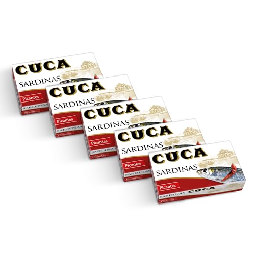 Cuca Sardinas en conservas picantes. Pack de 5 latas de 120gr