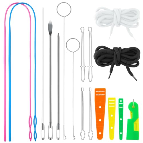 Enhebrador de cordón para chaquetas: ganchos con pestillo y clips fáciles para ropa