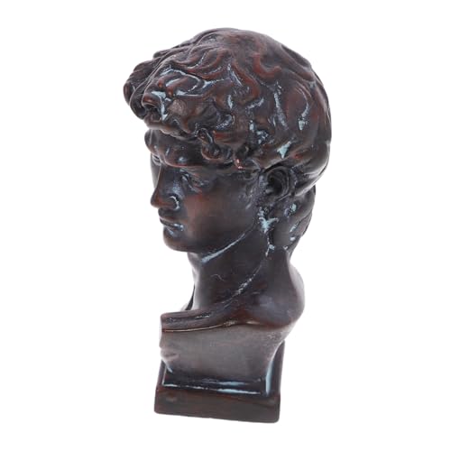 BESTYASH - BESTYASH David Bust Roman Statue Resin Sculpture Antique Bronze Finish Fine Craftsmanship Decorative Figurine