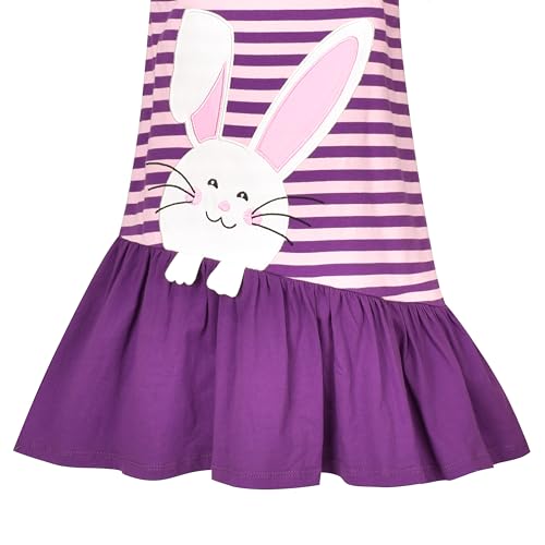 Image of Sunny Fashion Girls Dress Easter Bunny Ears Headband Egg Hunt Size 3-8