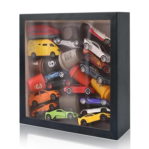 ANNTIM 3D Bilderrahmen Zum Befüllen, 22.5×22.5 Objektrahmen Mit Bruchsicherem Acrylglas, Schwarz Bilderrahmen Tief Zum Befüllen, Bilderrahmen Für Blumenstrauß, Bilderrahmen Mit Platz Innen