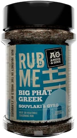 Angus & Oink | Big Phat Greek Seasoning | Souvlaki or Gyros Seasoning Rub | Perfect For Grilled Chicken, Pork or Shrimp | 220g
