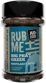 Angus & Oink | Big Phat Greek Seasoning | Souvlaki or Gyros Seasoning Rub | Perfect For Grilled Chicken, Pork or Shrimp | 220g