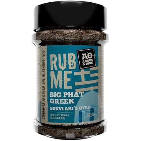 Angus & Oink | Big Phat Greek Seasoning | Souvlaki or Gyros Seasoning Rub | Perfect For Grilled Chicken, Pork or Shrimp | 220g Cover