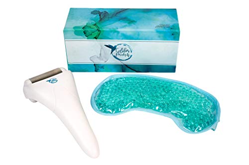 Ultimate Ice Roller Plus Hot Cold Gel Eye Mask for Migraine Relief, Eye Puffiness, Pore Tightening, Better Sleep, Headache Relief, Light Blocking Mask
